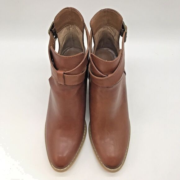 Reba KC Brown Leather Shooties Boots Women's 7.5M Ankle Booties Western Shoes - Picture 5 of 12